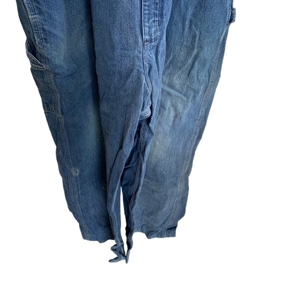 Vintage Carhartt Bib Work Overalls Blue Denim Jean Suspenders R08 DNM 54 x 32 - Picture 9 of 11